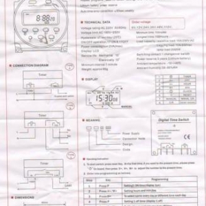 Inkubator üçün zaman relesi 220v 16amper